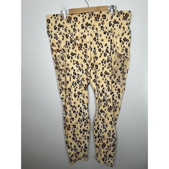 Fabletics Leggings PowerHold High-Waisted Animal Print Cheetah Brown Size 3X NWT - Picture 3 of 10